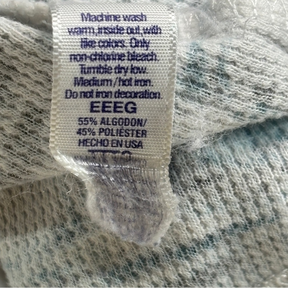 Soft Surroundings Women Waffle Knit Thermal Long Sleeve Blue Peacock Large - Picture 7 of 8